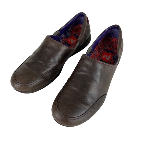 Merrell Leather Loafers Clogs Slip On Comfort Shoes Brown Expresso Women’s US 9 - Picture 10 of 11